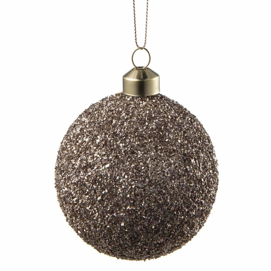 Jul Kremmerhuset | Julekule Glitter Perle Brun