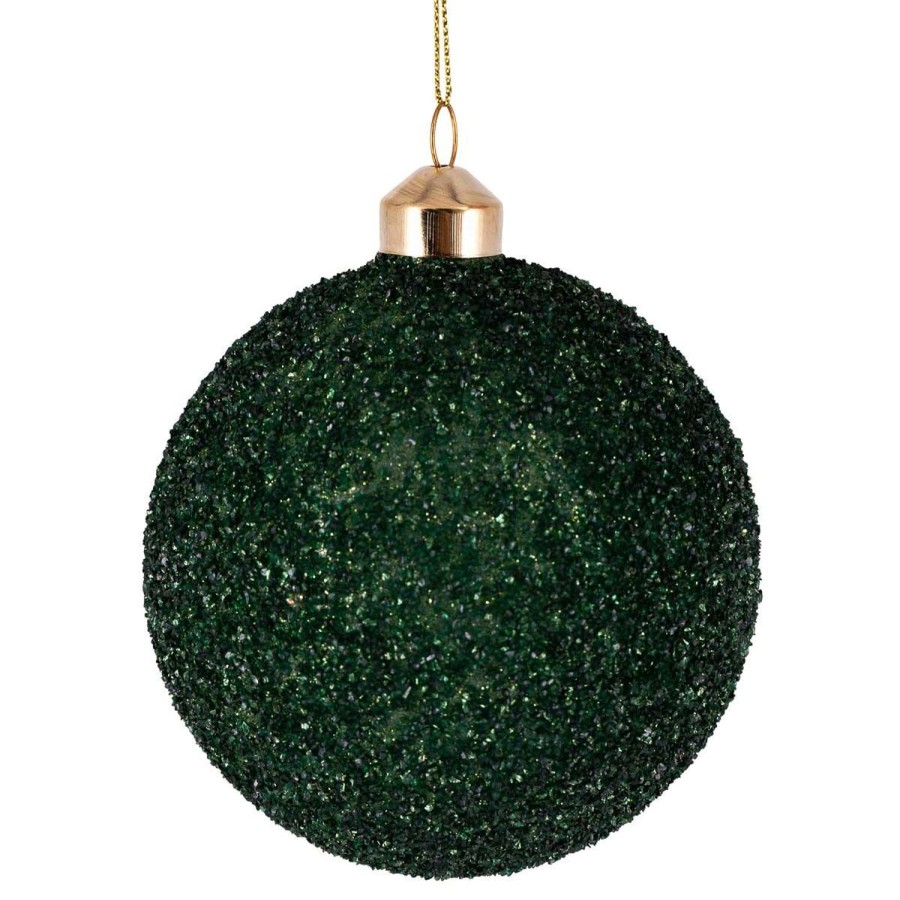 Jul Kremmerhuset | Julekule Glitter Perle 10Cm Gronn